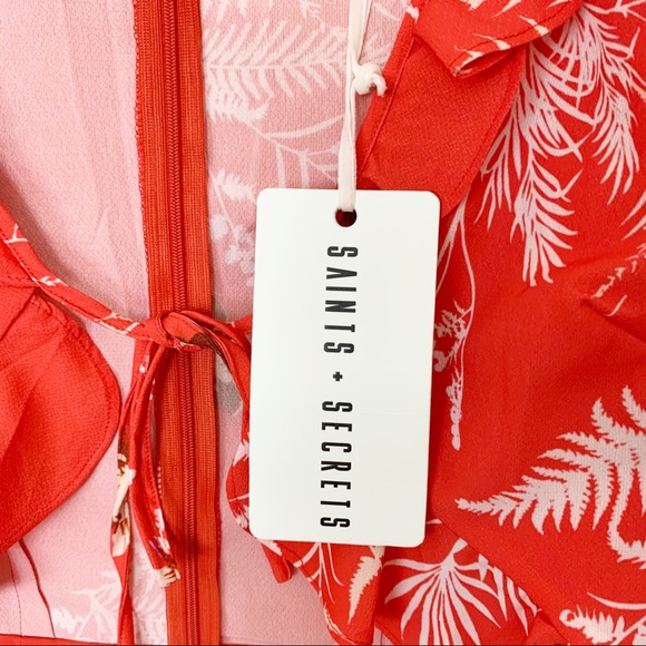 Saints + Secrets Cutout Floral Print Mini Dress - Picture 7 of 8